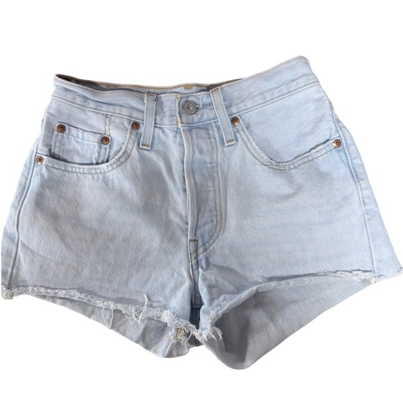 Levi's Pants - Levis 501 Original High Rise Light Wash Cut Off Denim Shorts Blue W24 56327-0239